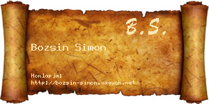 Bozsin Simon névjegykártya